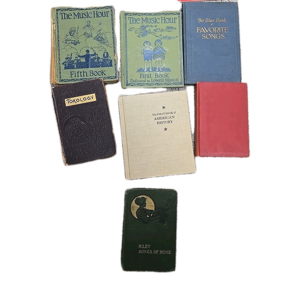 Lot of 7 Vintage Mixed Authors History, Songs Tokology Hardcover Table Top Books